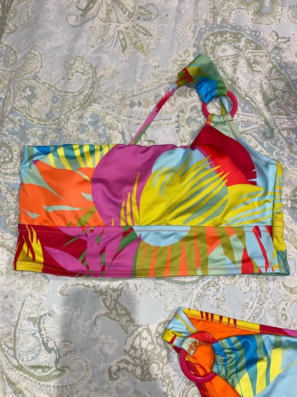 Tropical Multi & Fuchsia Ruffle Bikini Set - Picture 3 of 7